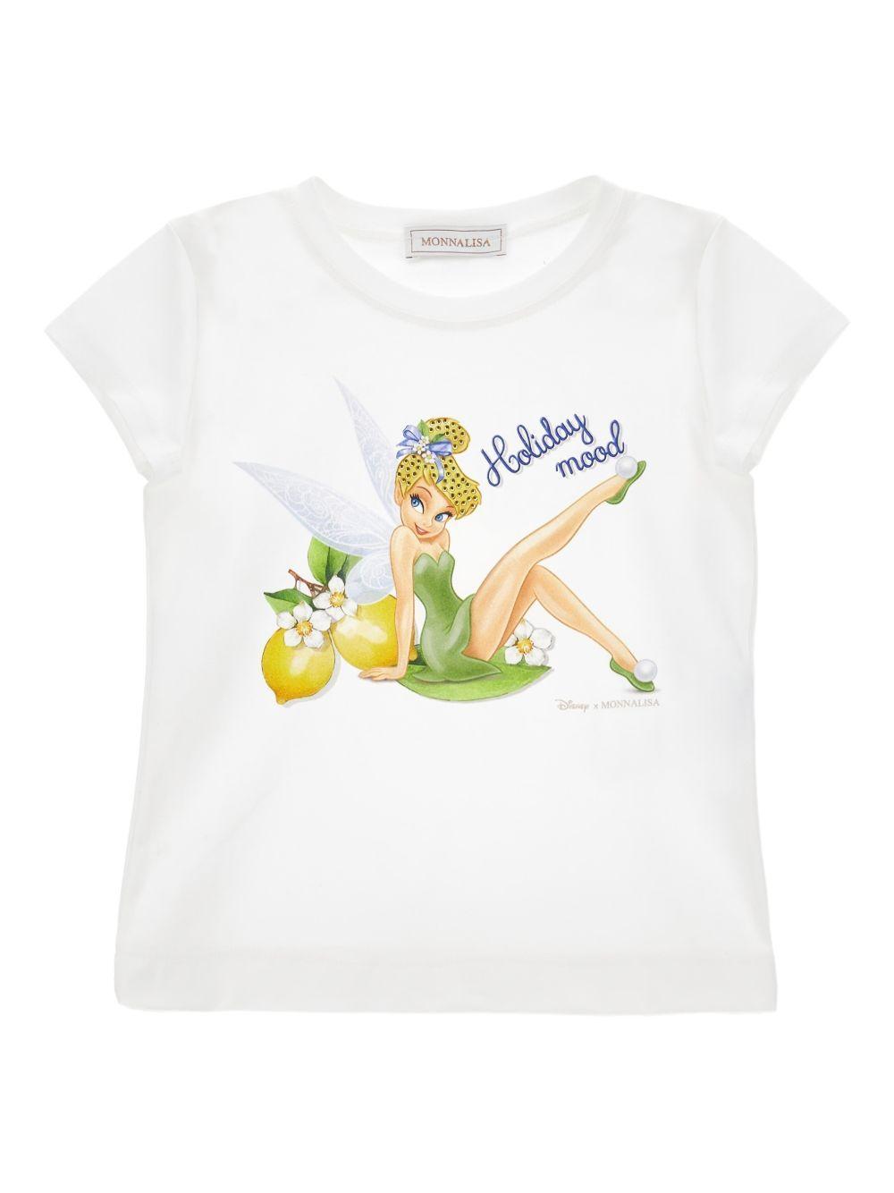 T-shirt bianca per bambina 11G6257201 0099 Monnalisa Kids 