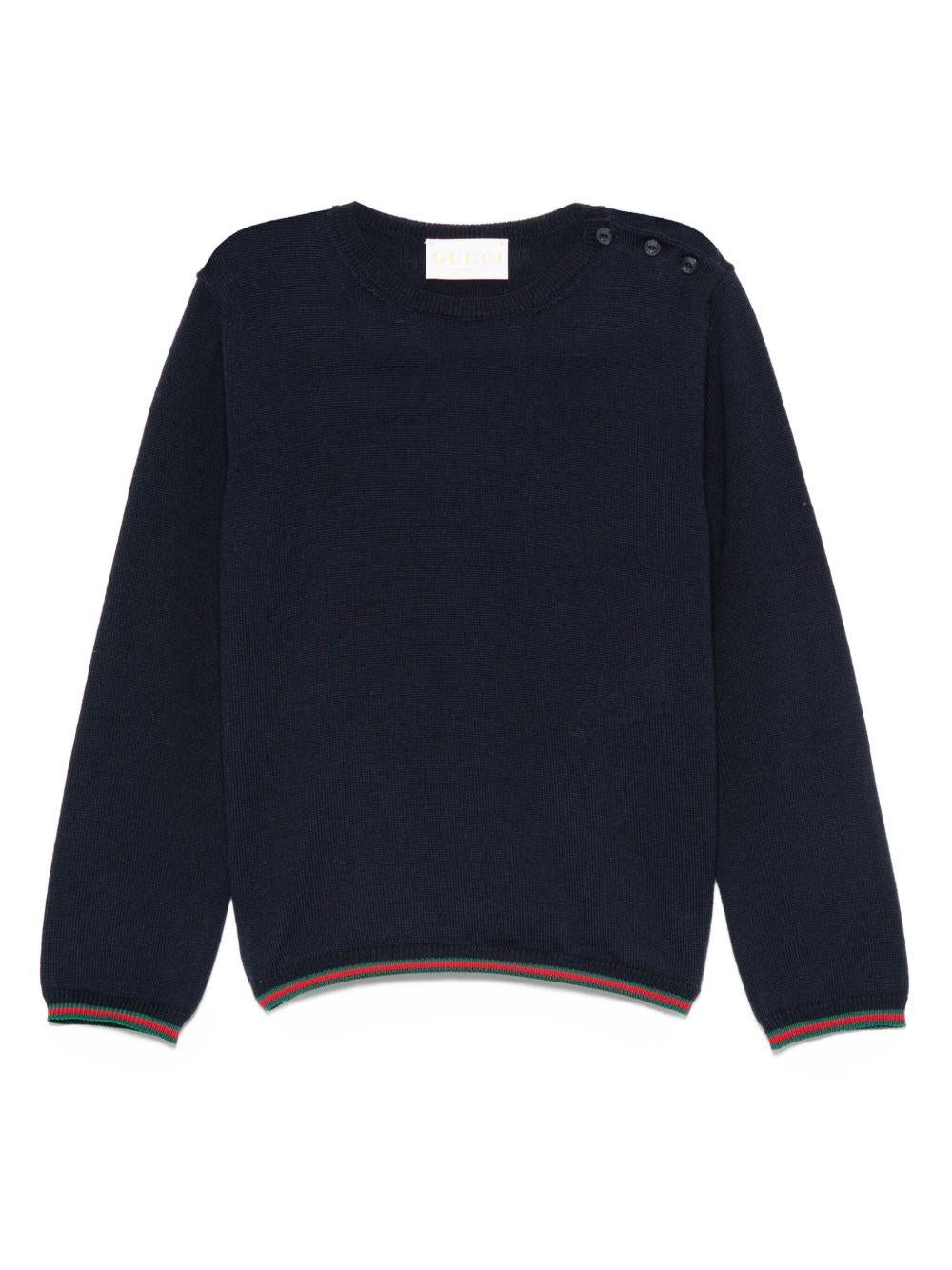 Maglione blu scuro per neonato 825861XKEXN 4180 Gucci Kids 
