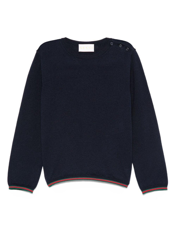 Maglione blu scuro per neonato 825861XKEXN 4180 Gucci Kids 