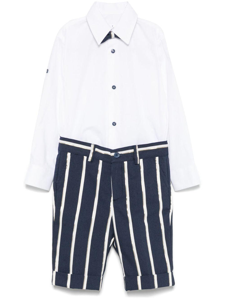 Completo elegante bianco/blu navy per bambino
