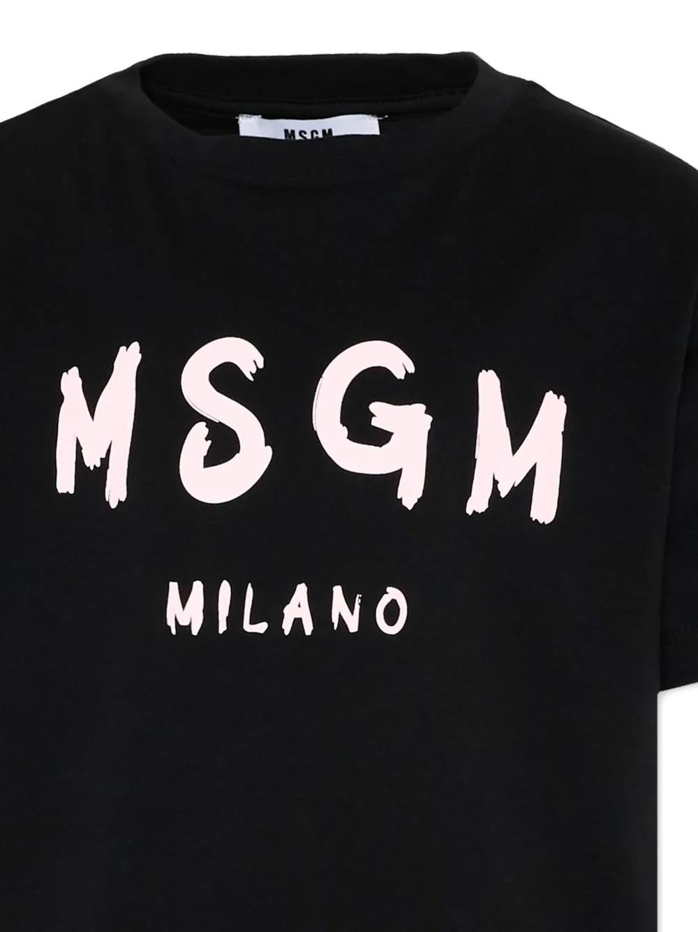 T-shirt nera per bambino S6MSJUTH001 11088 Msgm Kids 