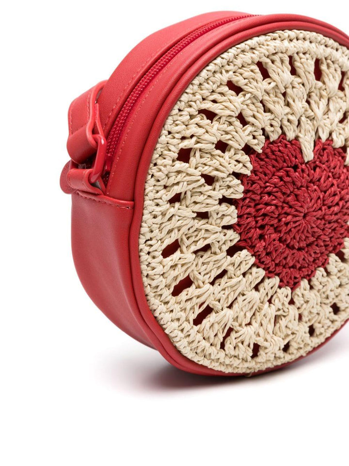 Red and beige bag for girls with heart