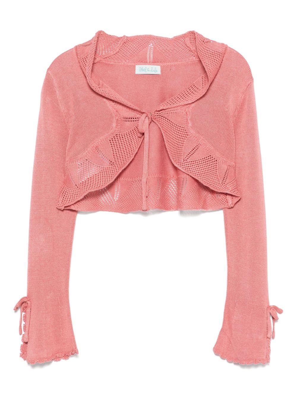 Cardigan rosa cipria per bambina