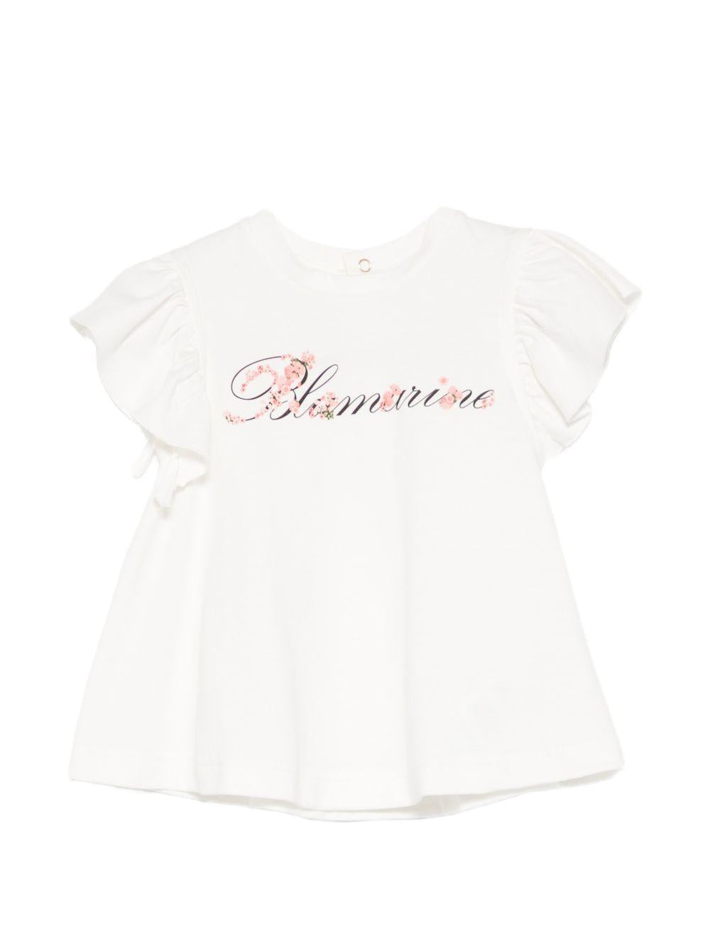 T-shirt color crema per neonata BGTS0110JF031 0233 Miss Blumarine 