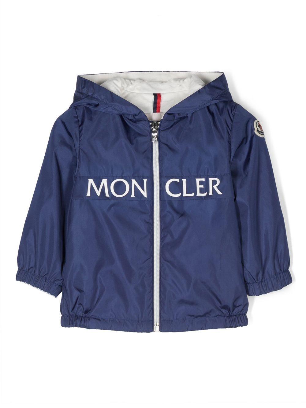 Giubbotto blu per neonato con logo 9511A00012539ZD 750 Moncler Kids 