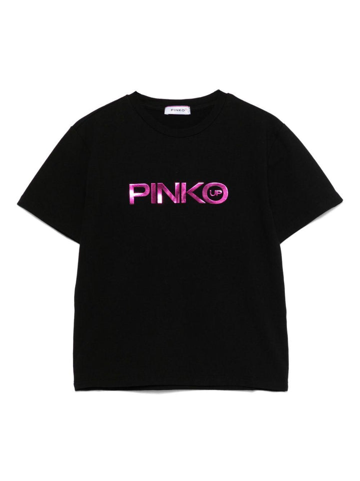 Black t-shirt for girls with logo
