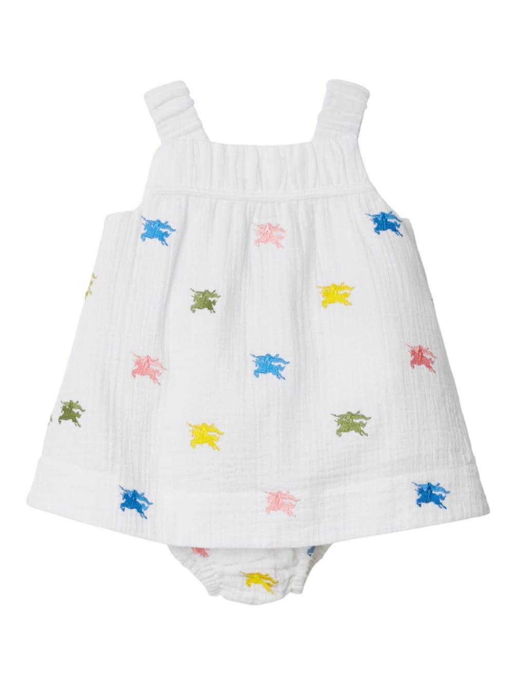 Abito bianco per neonata con logo 8078133 A5127 Burberry Kids 