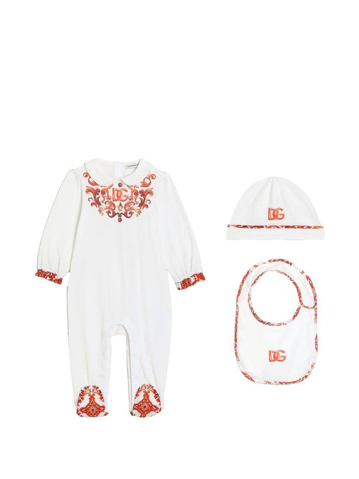 Tutina bianca/arancione per neonata L2JO5EG7P4T W0111 Dolce & Gabbana Kids 