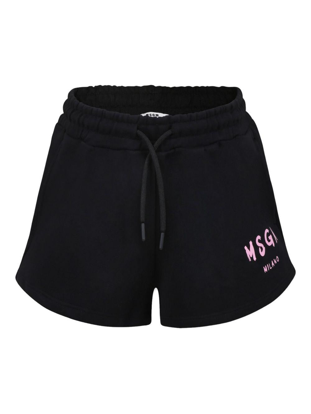Bermuda nera per bambina S5MSJGSH092 110/75 Msgm Kids 