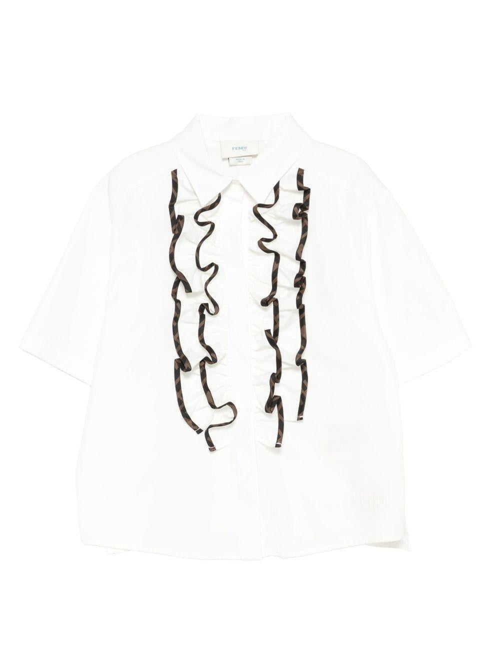 Camicia bianca per bambina JFC136AEXZ F0TU9 Fendi Kids 