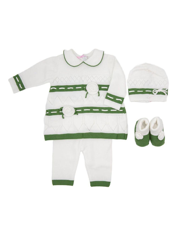 Completo bianco/verde per neonata FF2174934470 1034 Colorichiari Kids 