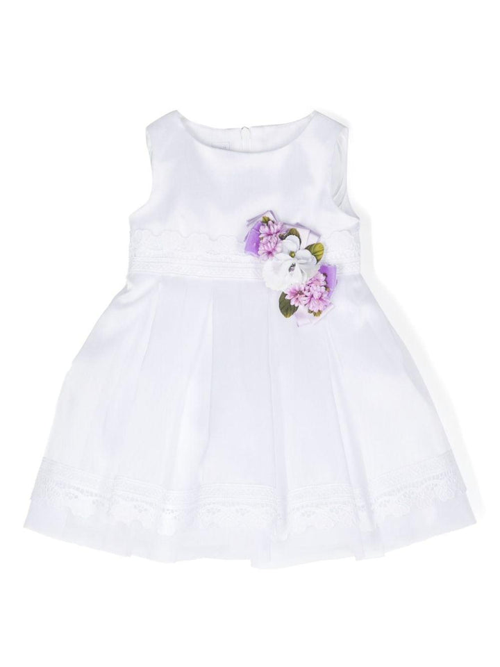 Abito bianco per neonata in organza
