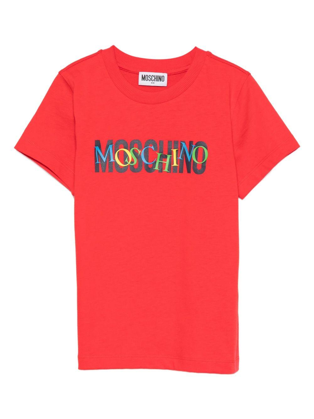 T-shirt rossa per bambino HUM05ILAA10 50109 Moschino Kids 