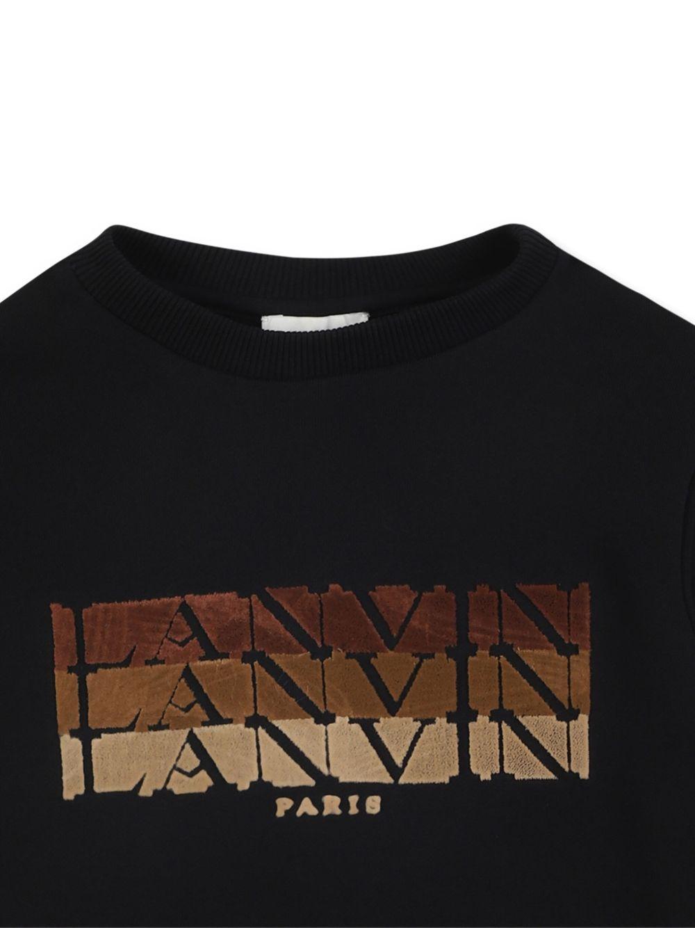 Felpa nera per bambino N30284 09B Lanvin Enfant 