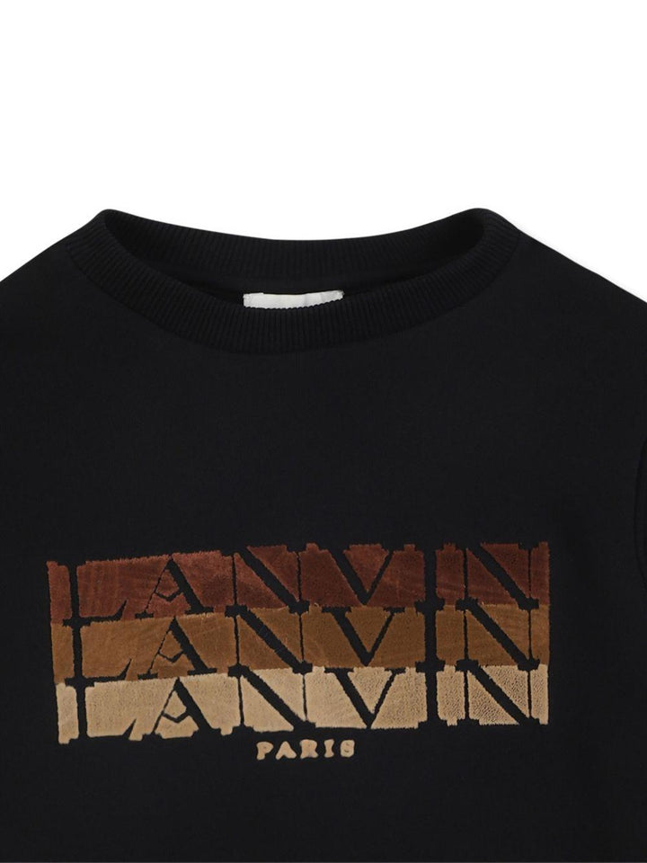 Felpa nera per bambino N30284 09B Lanvin Enfant 