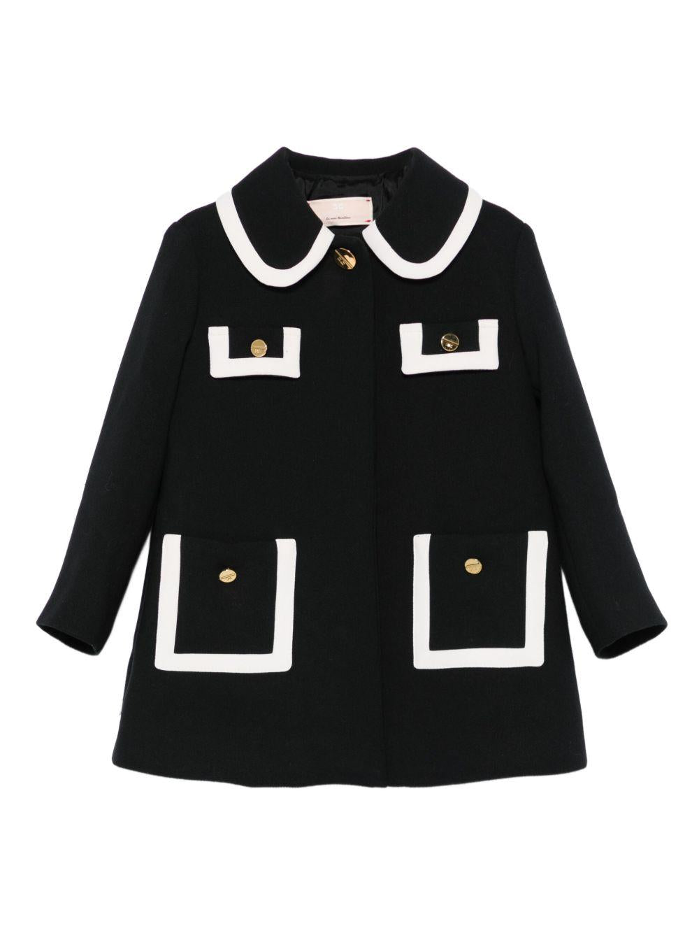 Cappotto nero per bambina EGCT0040TV094 D748 Elisabetta Franchi Kids 