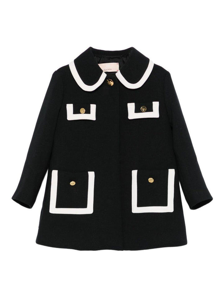 Cappotto nero per bambina EGCT0040TV094 D748 Elisabetta Franchi Kids 