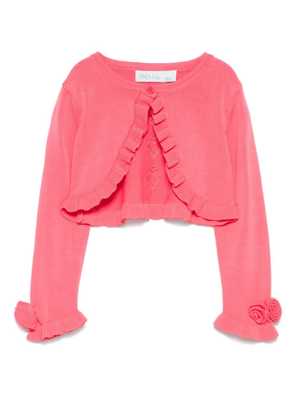 Cardigan rosa cipria per neonata