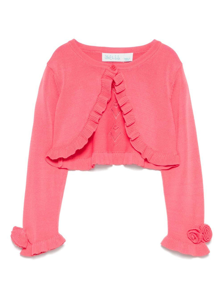 Cardigan rosa cipria per neonata