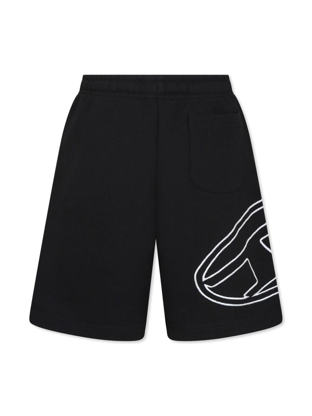 Black Bermuda shorts for boys with logo
