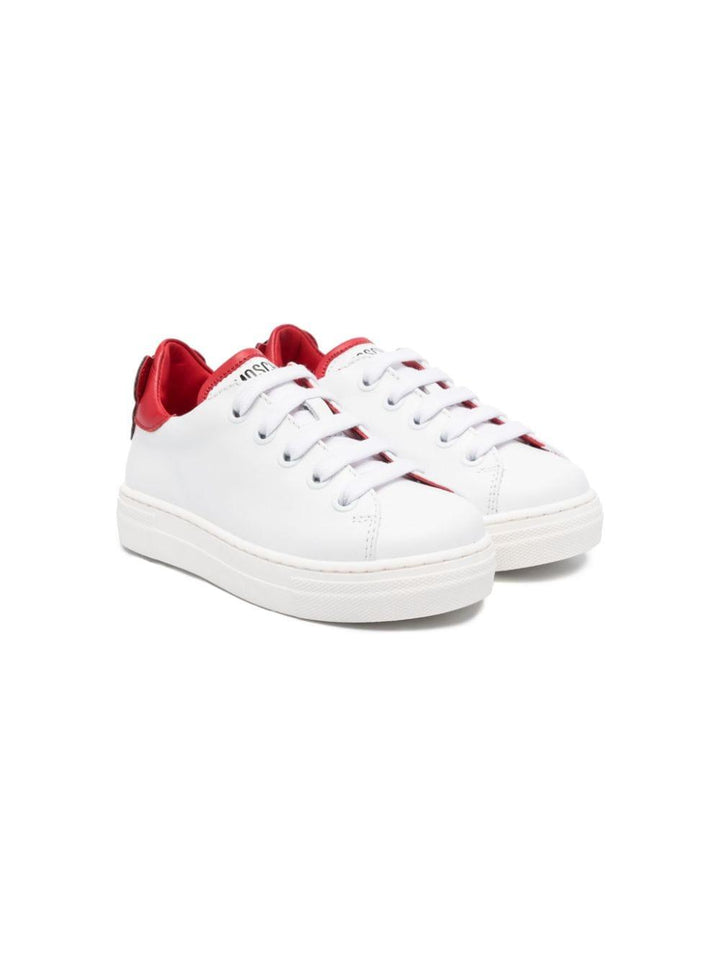 White sneakers for children with logo