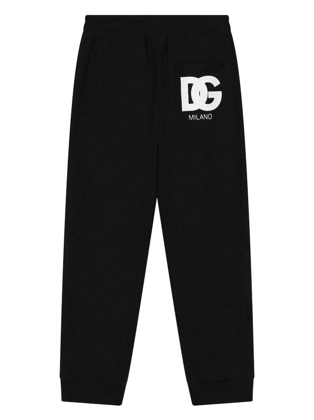 Pantalone sportivo nero per bambino con logo