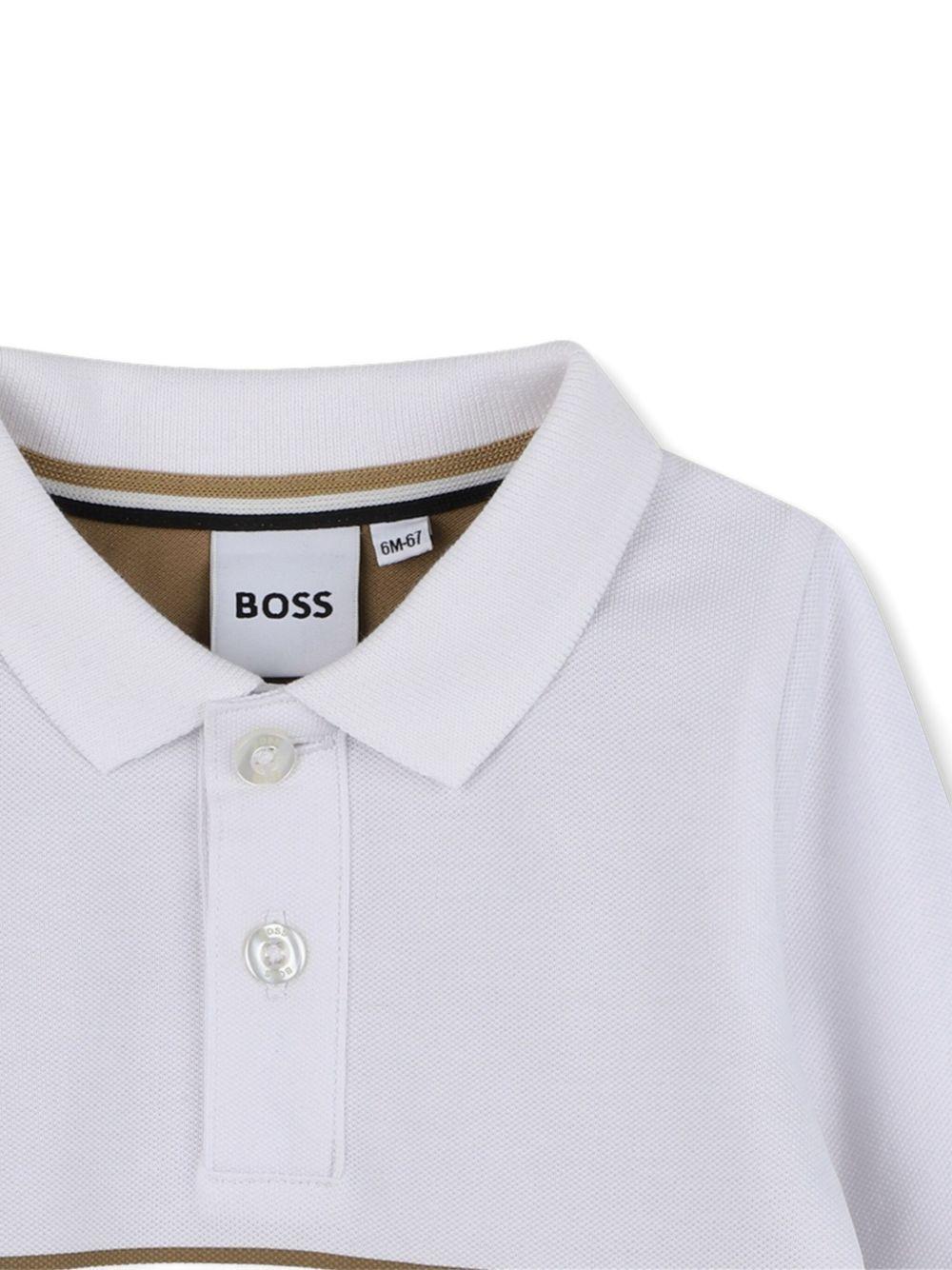 Polo bianco/marrone per neonato J52456 269 Boss Kids 