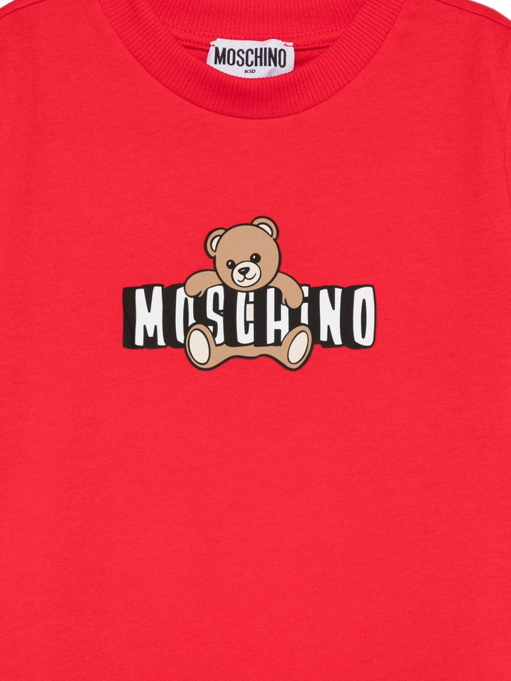T-shirt rosso per bambino HZM058LAA03 50109 Moschino Kids 