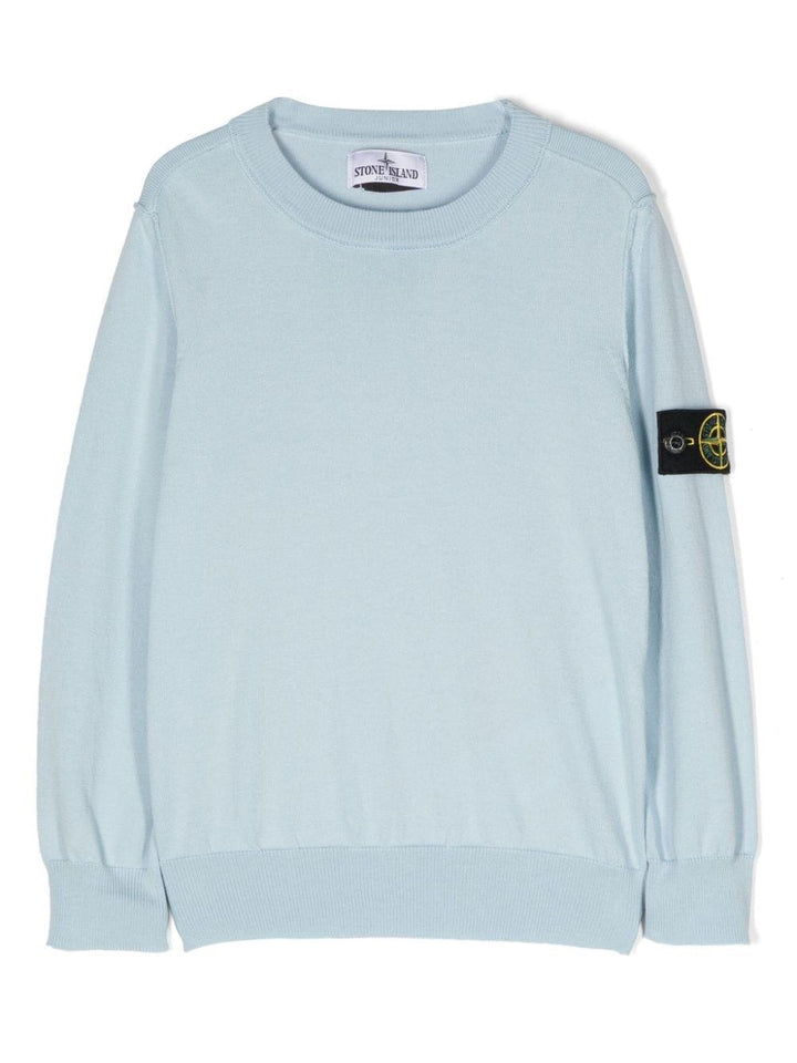 Maglione celeste per bambino con logo