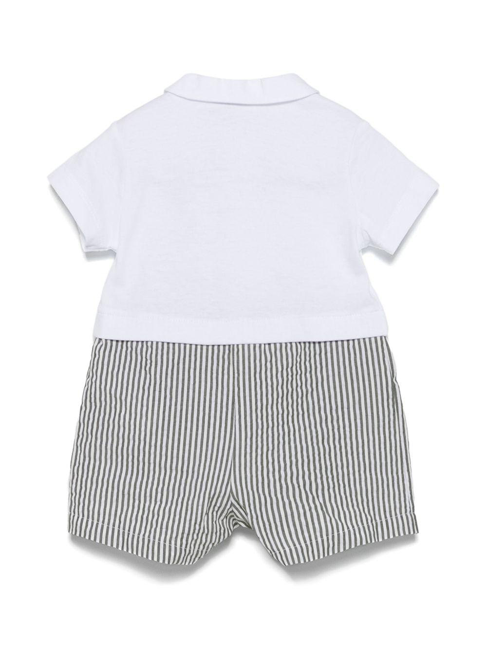 Tutina bianca/verde per neonato