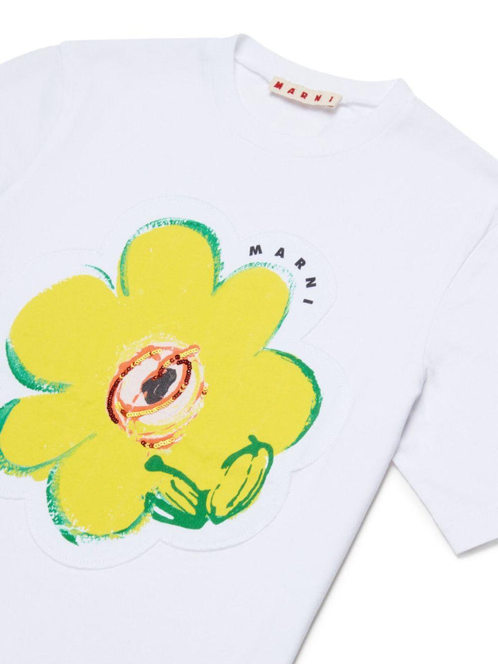 T-shirt bianco per bambina M01672M00HZ 0M100 Marni Kids 