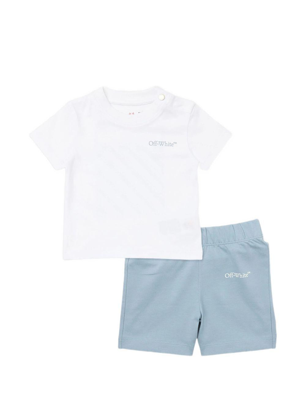 Completo bianco/azzurro per neonato OB2X007S26JER001 1000 Off White Kids 