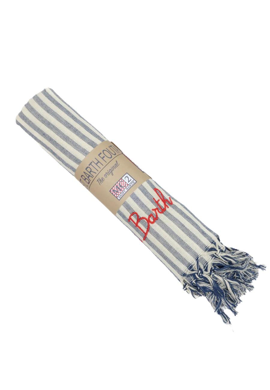 Telo mare bianco/blu navy per bambina FOUL002 02766L MC2 Saint Barth Kids 