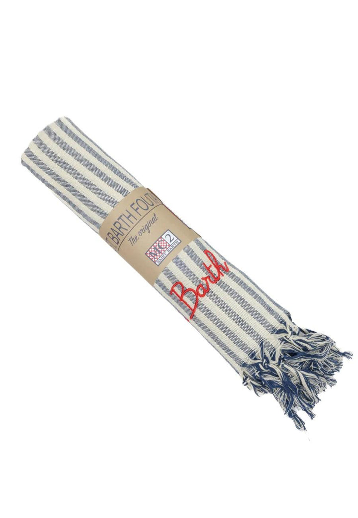 Telo mare bianco/blu navy per bambina FOUL002 02766L MC2 Saint Barth Kids 