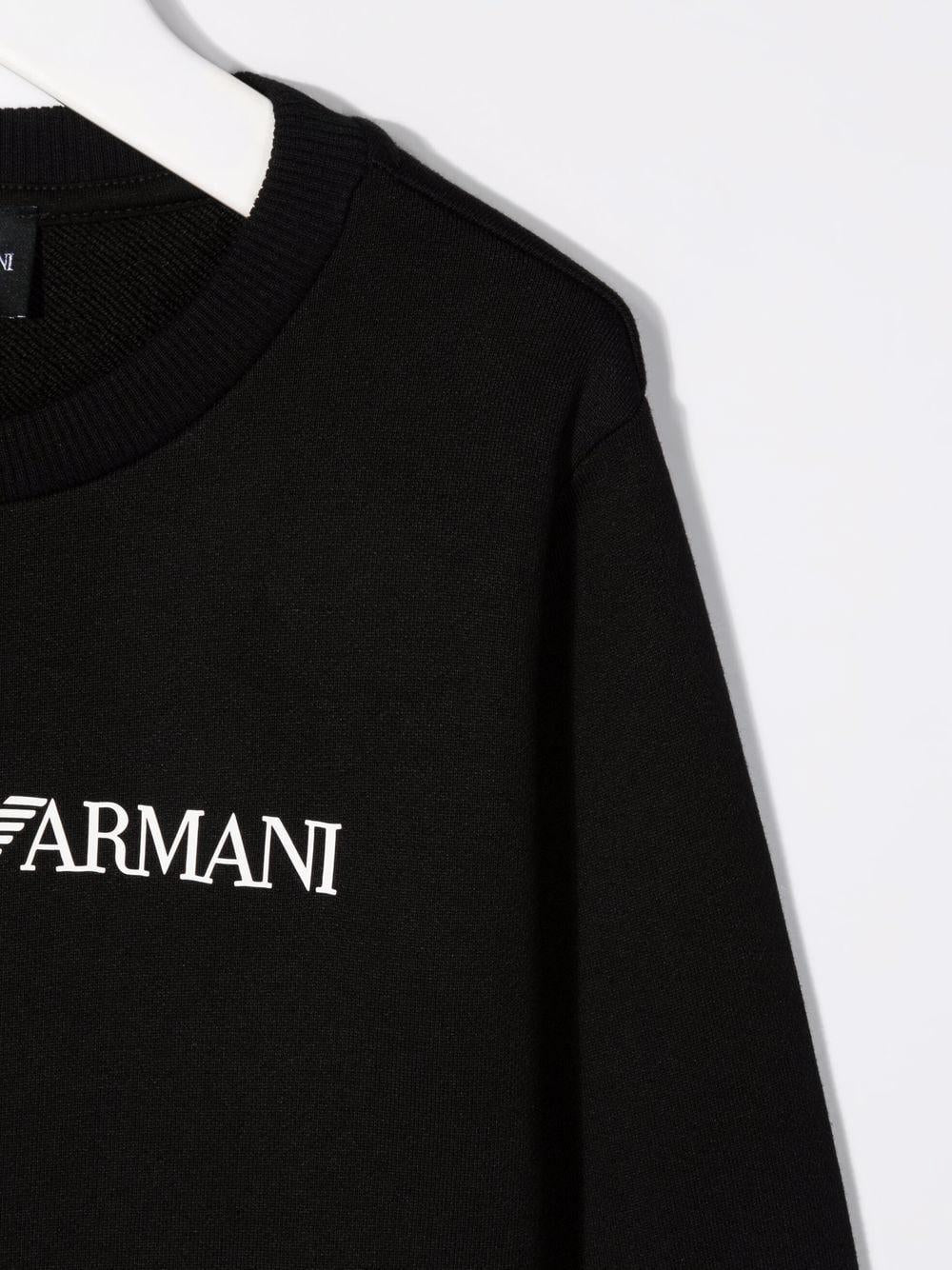 Black cotton blend sweatshirt for boys