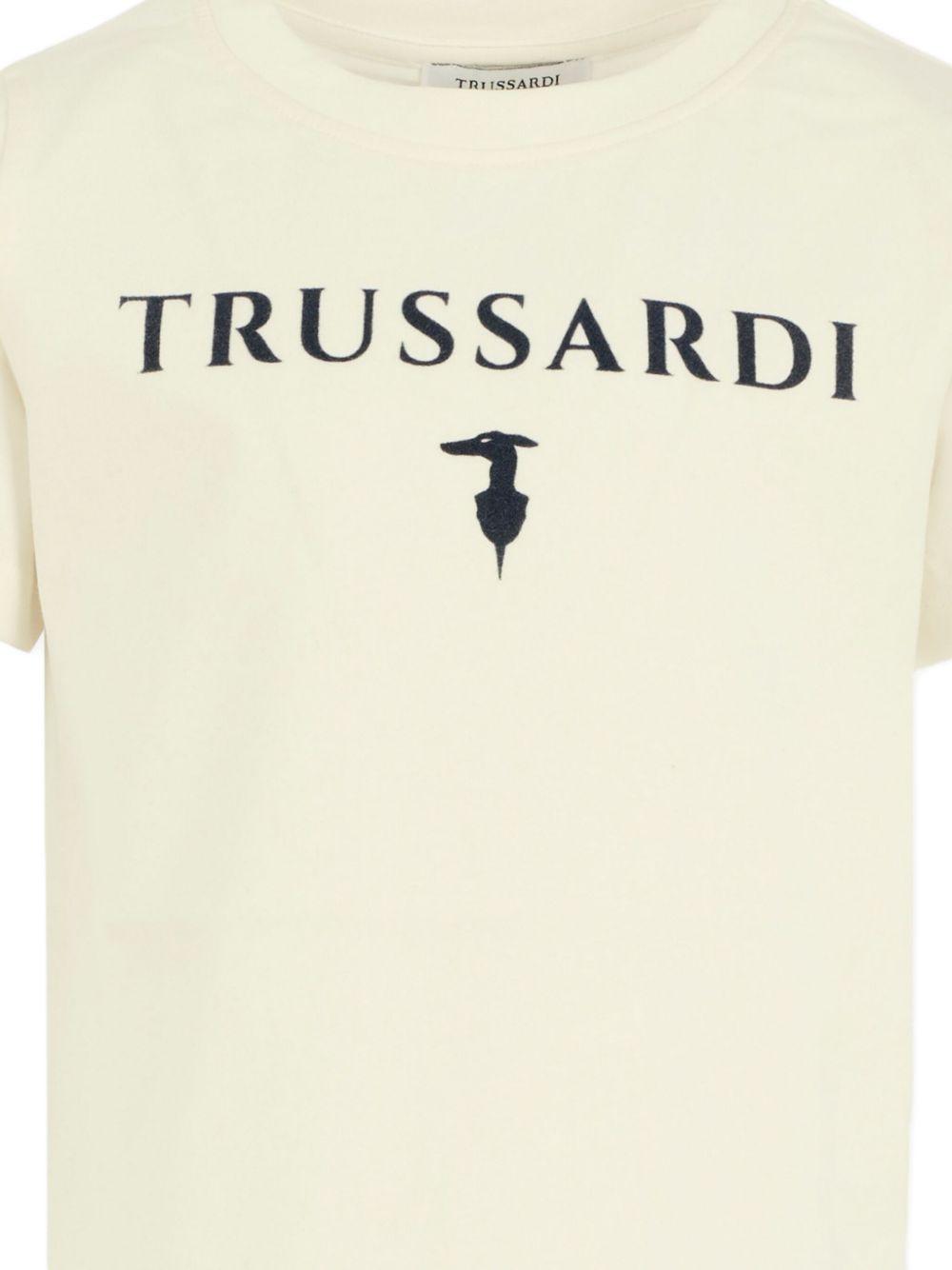 T-shirt bianco sporco per bambino TBA25003TS O-W Trussardi Kids 