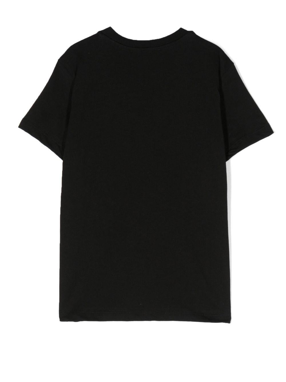 T-shirt nera per bambina con logo MS029501 110 Msgm Kids 