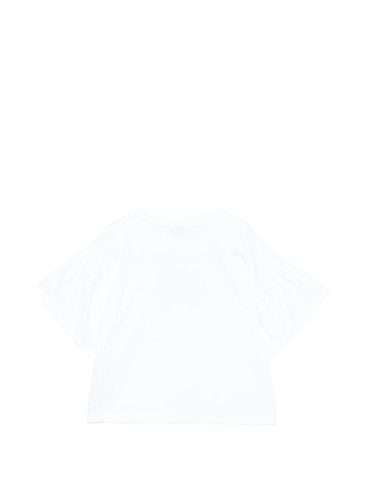 T-shirt bianca per bambina HDM077LAA23 10101 Moschino Kids 