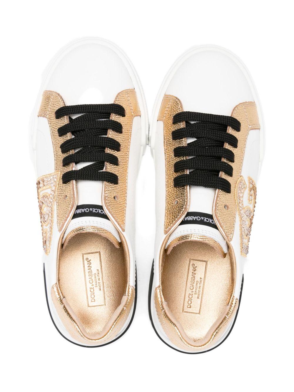 Sneakers bianche per bambina D11357AD780 89662 Dolce & Gabbana Kids 