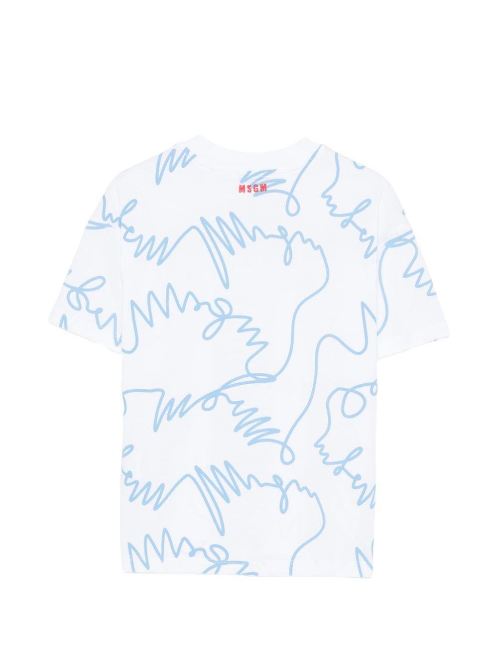 T-shirt bianca per bambino S6MSJUTH170 001/83 Msgm Kids 