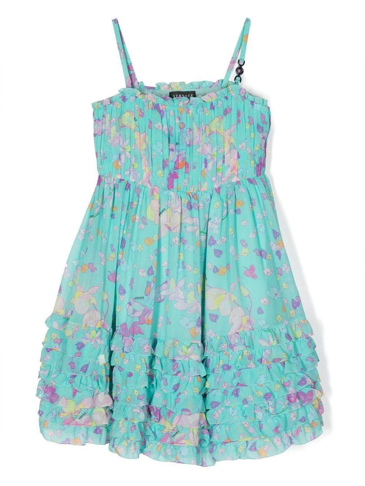 Abito blu per bambina con stampa