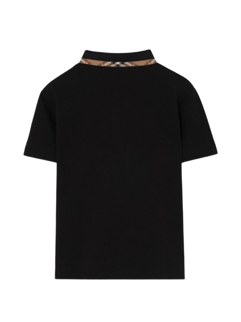 Polo nera per bambino 8126317 A1189 Burberry Kids 