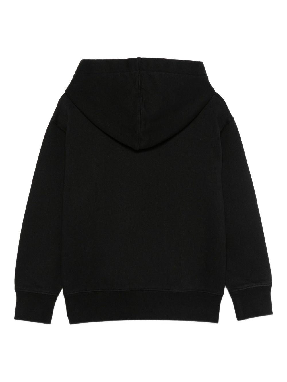 Felpa nera per bambino PBBB012F25FLE005 1016 Palm Angels Kids 