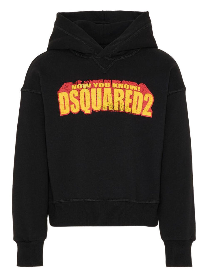 Felpa nera per bambino DQ3186D0ACC DQ900 Dsquared2 Kids 