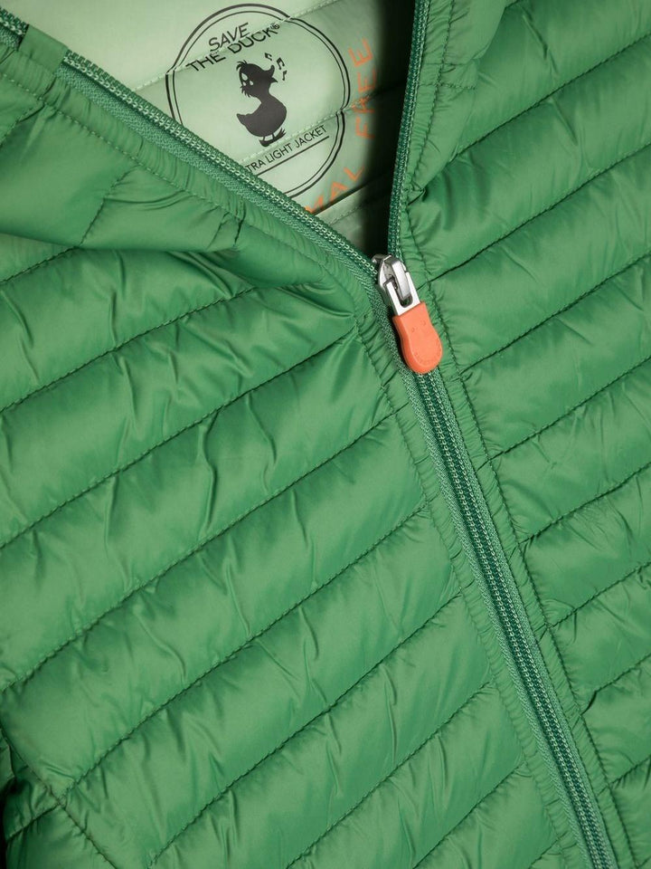 Green jacket for boys with logo