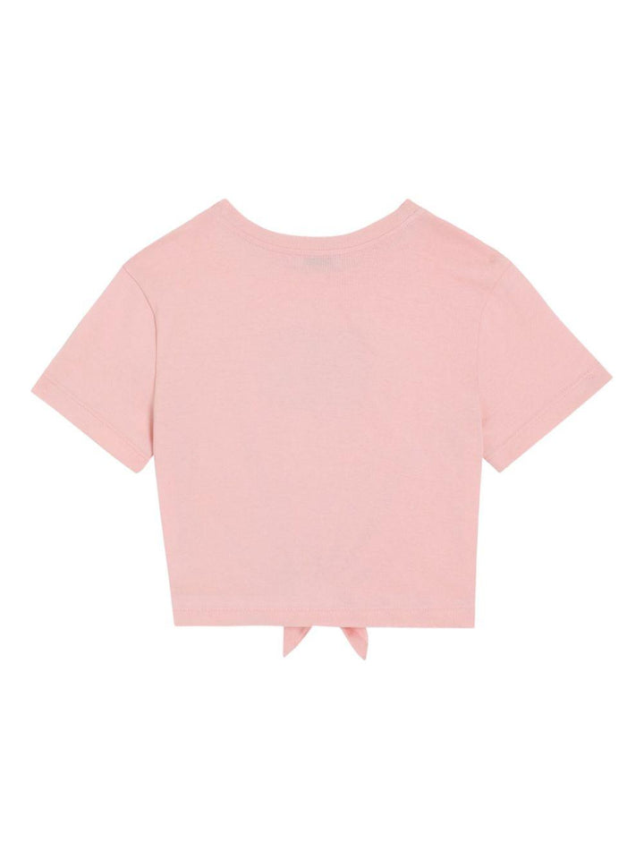 T-shirt rosa per bambina con logo L5JTOVG7O0X F0660 Dolce & Gabbana Kids 