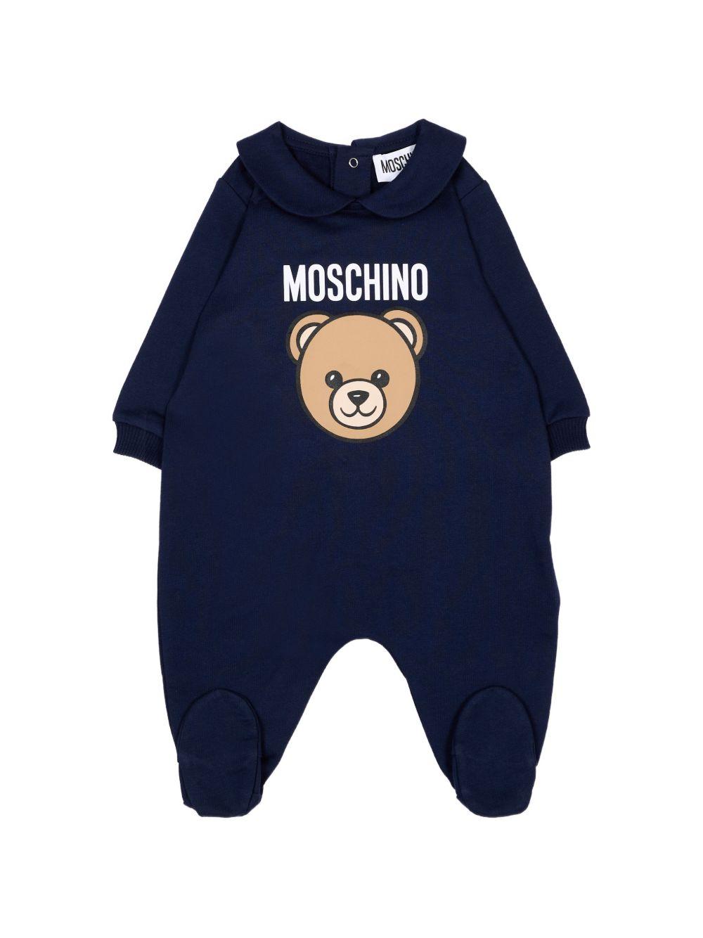 Kit tutina blu navy per neonato MUY09PLCA40 40016 Moschino Kids 