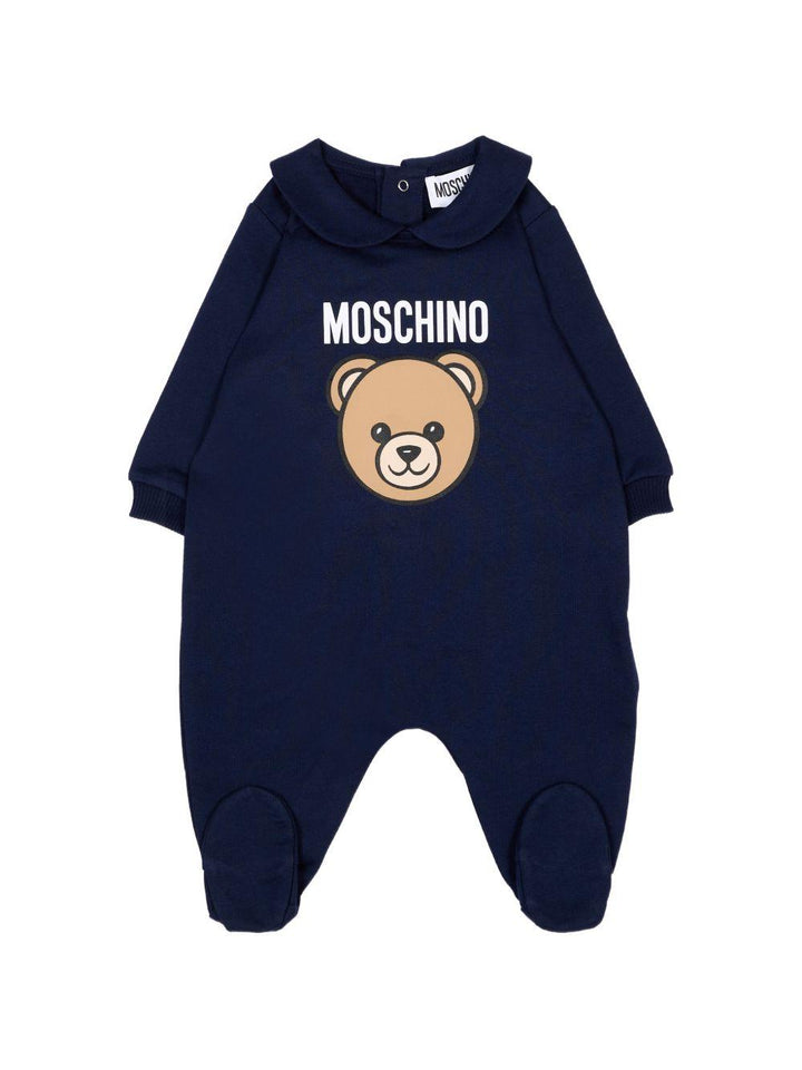 Kit tutina blu navy per neonato MUY09PLCA40 40016 Moschino Kids 