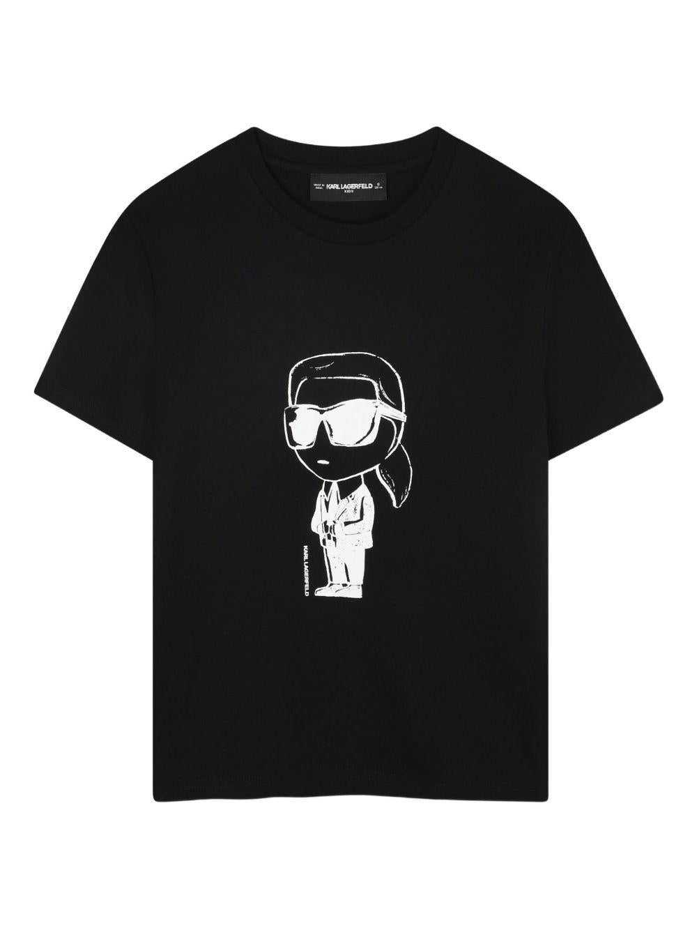 T-shirt nero per bambino Z30957 09B Karl Lagerfeld Kids 
