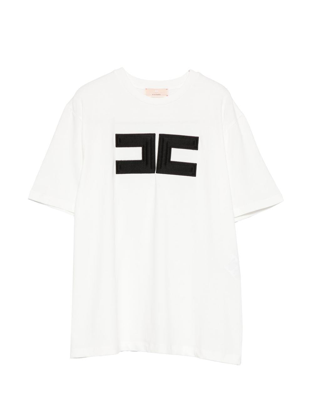 T-shirt bianca per bambina EFTS2620JE006 0185 Elisabetta Franchi Kids 